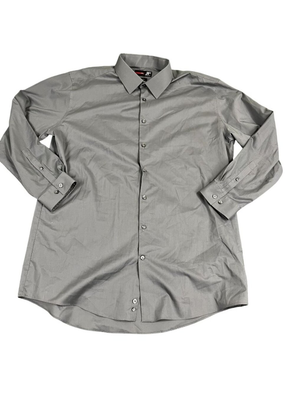 J. Ferrar Mens Gray Long Sleeve Button-Up Dress Shirt XL Slim Fit Stretch